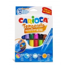 â Carioca Temperello Pack de 12 Temperas Solides - Couleurs Vives et Lavables - Excellente Couverture - Facile Ã en stock