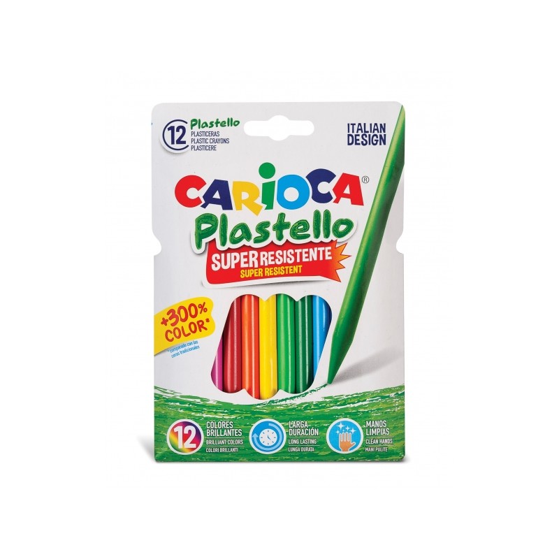 Carioca Lot de 12 gommes en plastique – Extra propres – Ne laissent aucune couleur sur les mains – Dure trois fois plus