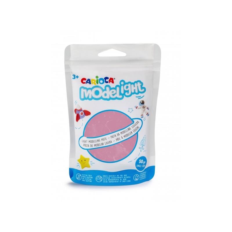 Carioca Modelight Pack de Pâte de Moulage Super Légère - Élastique et Malléable - Sèche à l'Air - Ne salit pas les Mains