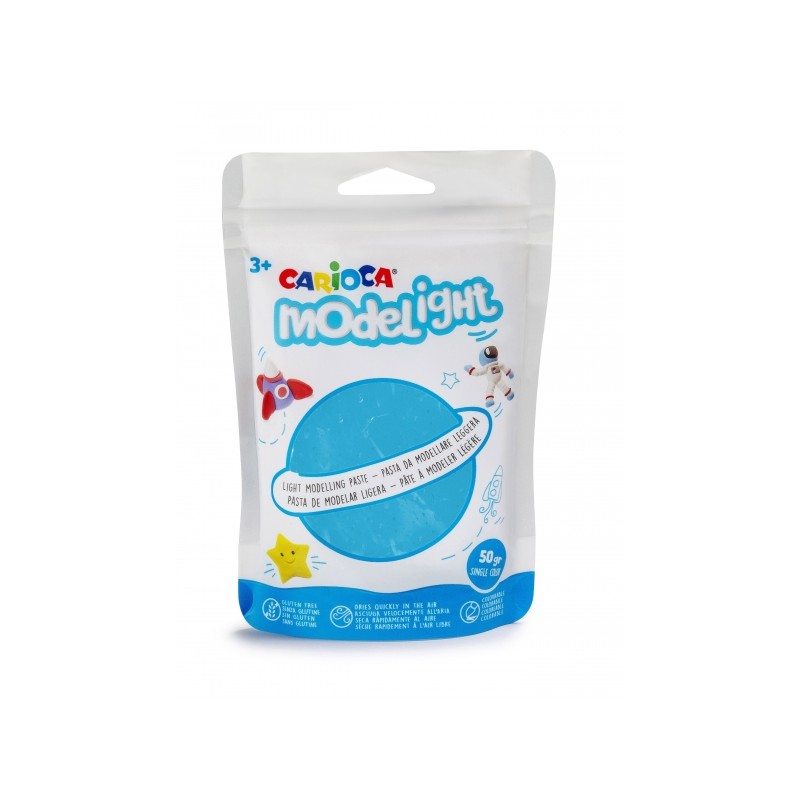 Carioca Modelight Pack de Pâte de Moulage Super Légère - Élastique et Malléable - Sèche à l'Air - Ne salit pas les Mains