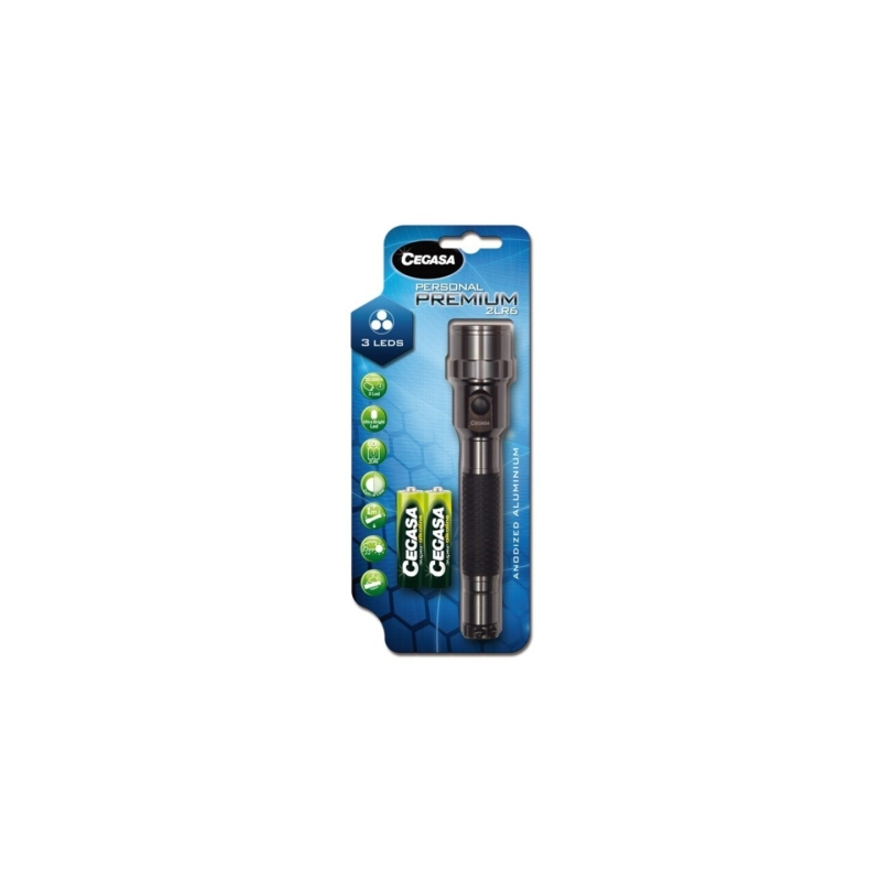 Lampe de poche personnelle Cegasa Premium 20 lm - En aluminium anodisé - Résistante aux chocs et à l'humidité - Fonctionne avec