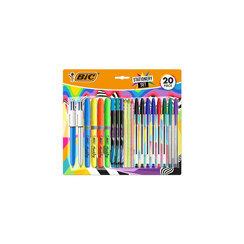 Stylo Bic Multicolore Assortis 20 pièces - Papeterie de marque