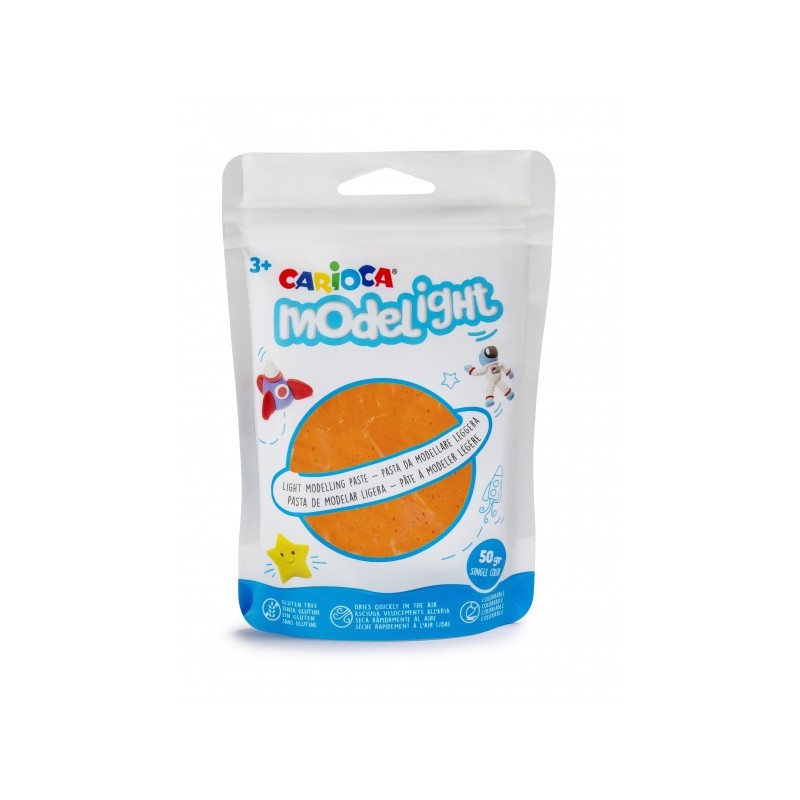 Carioca Modelight Pack de Pâte de Moulage Super Légère - Elastique et Malléable - Sèche à l'Air - Ne salit pas les Mains