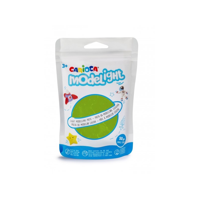 Carioca Modelight Pack de Pâte de Moulage Super Légère - Elastique et Malléable - Sèche à l'Air - Ne salit pas les Mains