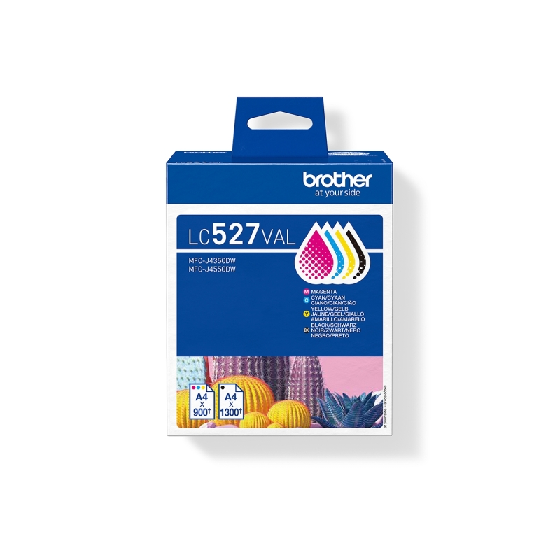Brother LC527VAL pack de 4 cartouches d’encre (noir/cyan/magenta/jaune) (LC-527VAL)