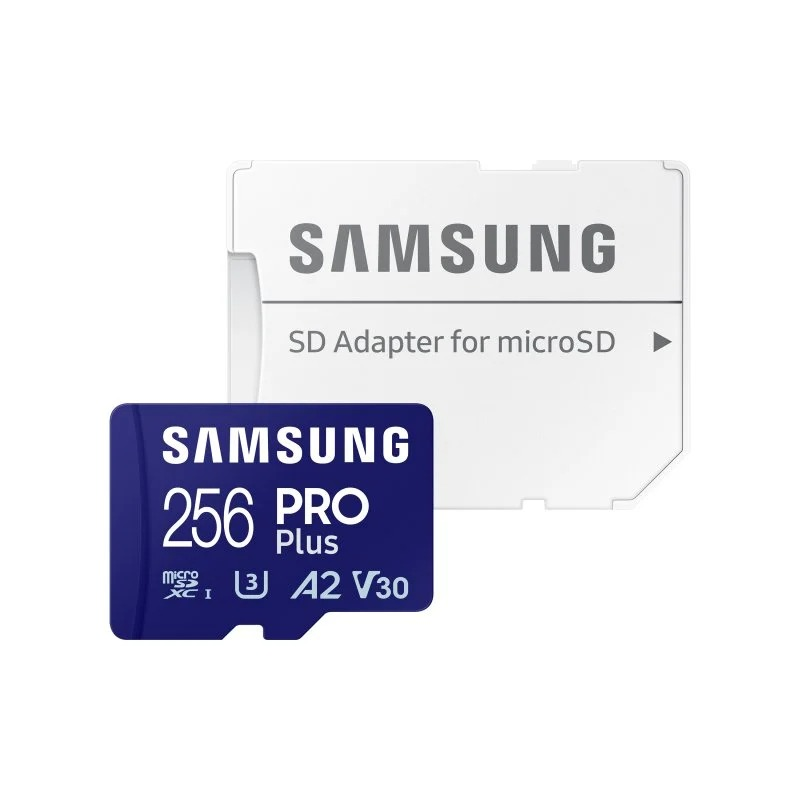 Carte Micro SDXC Samsung PRO Plus 256 Go UHS-I U3 A2 V30 Classe 10 avec adaptateur SD