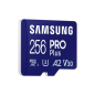 Carte Micro SDXC Samsung PRO Plus 256 Go UHS-I U3 A2 V30 Classe 10 avec adaptateur SD