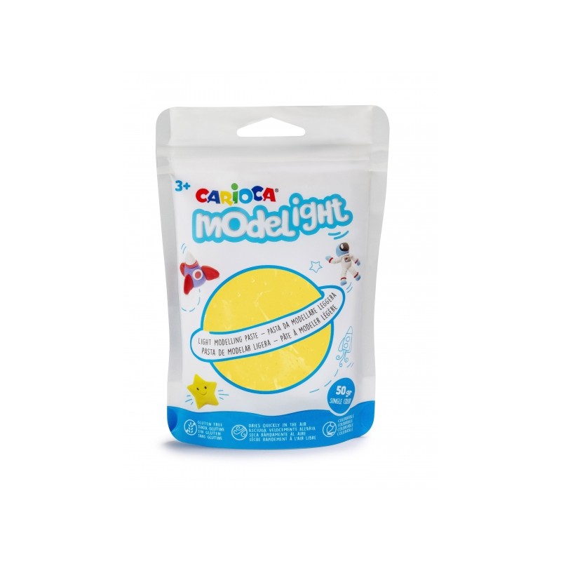 Carioca Modelight Pack de Pâte de Moulage Super Légère - Élastique et Malléable - Sèche à l'Air - Ne salit pas les Mains