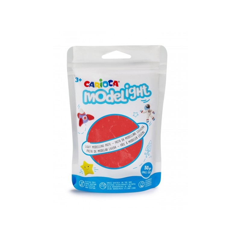Carioca Modelight Pack de Pâte de Moulage Super Légère - Elastique et Malléable - Sèche à l'Air - Ne salit pas les Mains