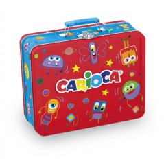 ✅ Carioca Pack de 100 Feutres Pointe Fine et Encre Super Lavable - Boite Métal - 1 Album de Coloriage - Dédié en stock