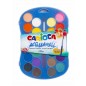 Carioca Aquarelle Pack de 24 Couleurs en Pot - Lumineux - Facilement Mélangable - Ø 30mm - Diverses Couleurs