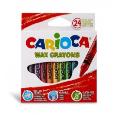 ✅ Carioca Pack de 24 Crayons Pastel - Couleurs Vives - Lavables - Corps Ø 8 mm - Couleurs Diverses couleur Plus en stock