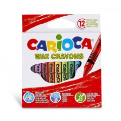 ✅ Carioca Pack de 12 Cires Pastel - Couleurs Vives - Lavables - Corps Ø 8mm - Couleurs Diverses couleur Plusieu en stock