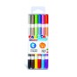 Carioca Bicolor Pack de 6 Marqueurs - Deux Couleurs par Marqueur - Encre Super Lavable - Pointe Conique pour Traitement Double