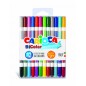Carioca Bicolor Pack de 12 Marqueurs - Deux Couleurs par Marqueur - Encre Super Lavable - Pointe Conique pour Traitement Double
