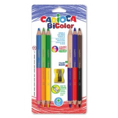 ✅ Carioca Jumbo Pack de 6 Crayons Laqués Hexagonaux Bicolores - Mine Maxi de Ø 5mm - Haute Résistance à la C en stock