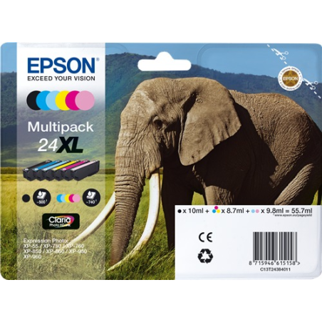 Epson Multipack 24XL Claria Photo — pack de 6 cartouches couleur XL