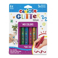 â Carioca Colle PailletÃ©e Multiglitter Blister de 6 Tubes de Colle ColorÃ©e - pour DÃ©corer avec Effet PailletÃ en stock