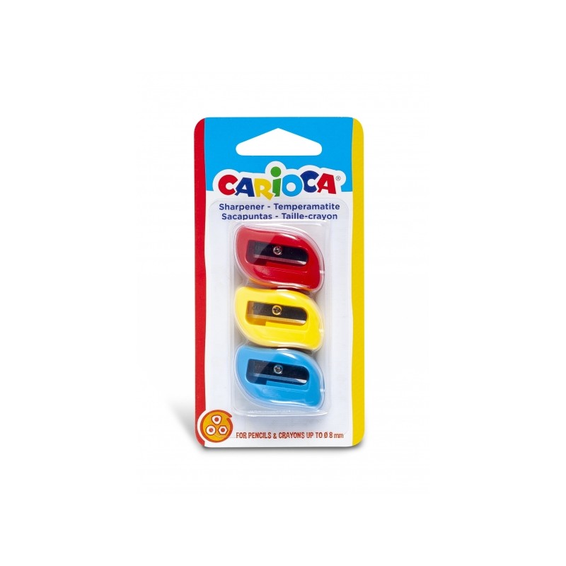 Taille-crayons 1 trou couleurs assorties - Pack de 3 | Carioca

