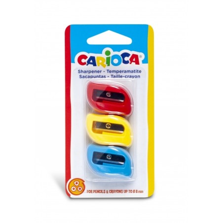 ✅ Carioca Pack 3 Taille-Crayons de Couleur avec 1 Trou - Convient pour Crayons/Crayons Triangulaires, Ronds et H en stock