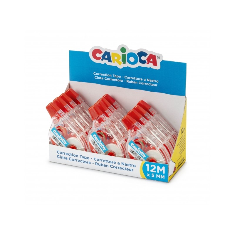 Correcteur ruban blanc 12 m x 5 mm Carioca lot de 12