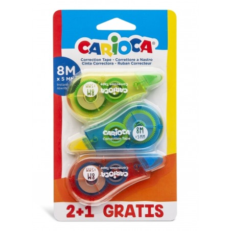 Pack rubans correcteurs Carioca multicolores