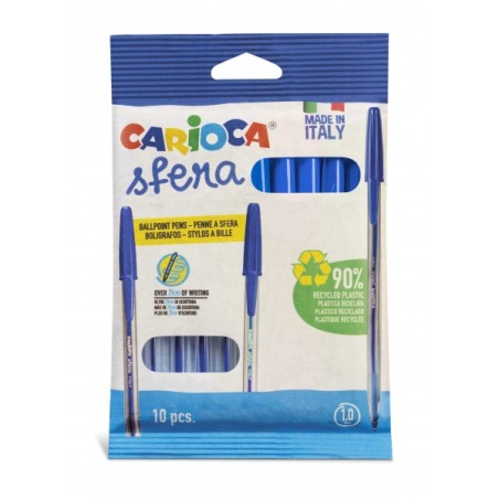 ✅ Stylo Bille Carioca Sfera Flowpack Lot de 10 - Pointe Ø 1 mm - Capuchon et Encre Couleur Rétro - Écriture S en stock