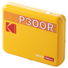 Imprimante photo portable Bluetooth Kodak Mini 3 Retro P300R - Format d'impression 7,6 x 7,6 cm - Fonctionne sur piles - Jaune