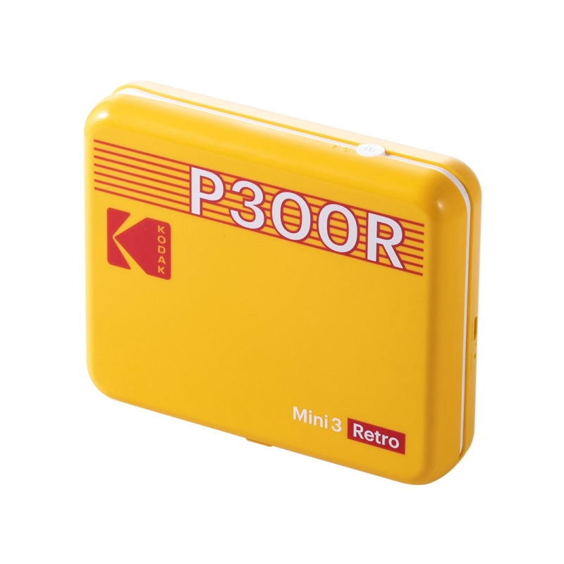 Imprimante photo portable Bluetooth Kodak Mini 3 Retro P300R - Format d'impression 7,6 x 7,6 cm - Fonctionne sur piles - Jaune