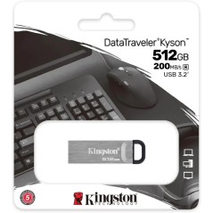 Kingston DataTraveler Kyson 512 Go 3.2 Gen 1 - Lecture 200 Mo/s Argent