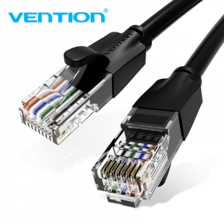 Câble réseau Vention UTP RJ45 Cat6 - 35 m noir, haute performance