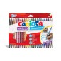 Carioca Birello Lot de 24 Feutres - Double Pointe Fine et Moyenne - Encre Non Toxique Super Lavable - Lavable sur la Peau et