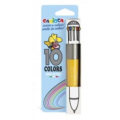 ✅ Stylo à bille Carioca Vintage 10 couleurs - Stylo à bille automatique - 10 couleurs dans un seul stylo - Poi en stock