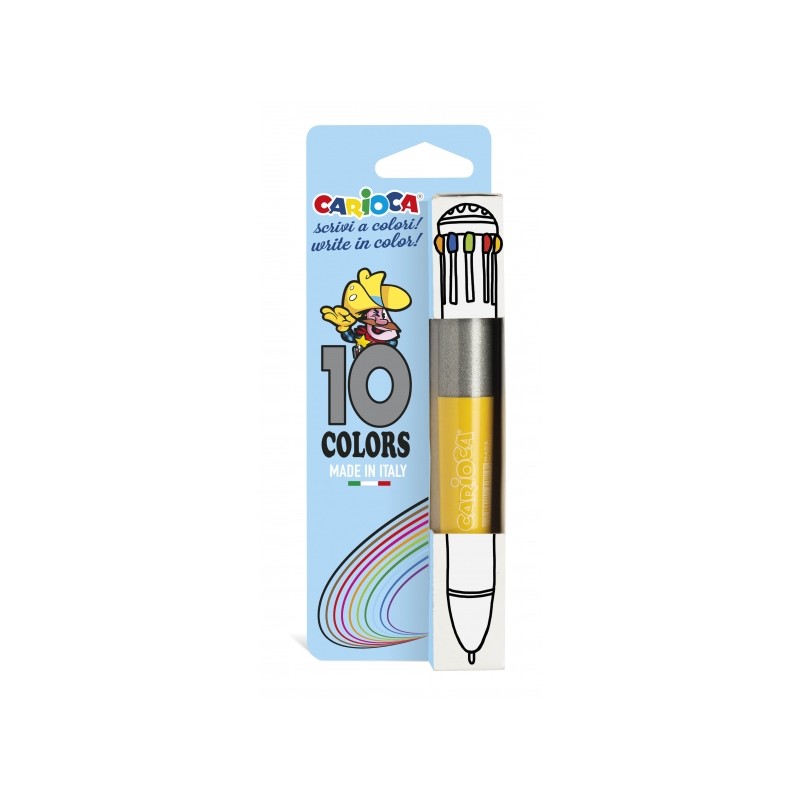 Stylo à bille automatique Carioca Vintage - 10 couleurs - 1 mm

