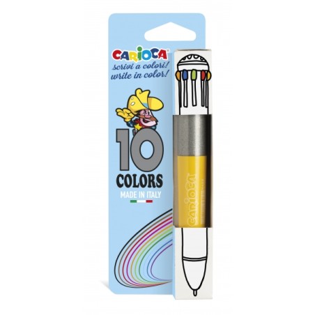 ✅ Stylo à bille Carioca Vintage 10 couleurs - Stylo à bille automatique - 10 couleurs dans un seul stylo - Poi en stock