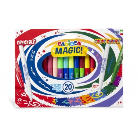 ✅ Carioca Magic Markers Lot de 20 marqueurs magiques – Encre magique qui change de couleur – Comprend un sty en stock