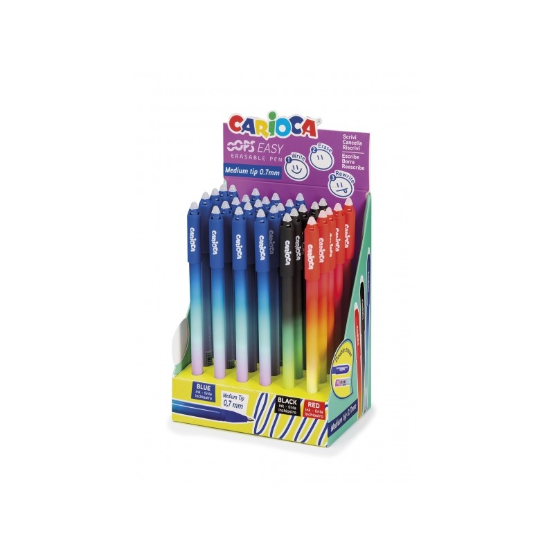 Stylos effaçables multicolores 0,7 mm - Carioca Oops Easy