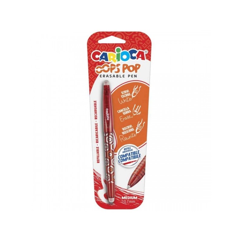 Stylo effaçable rouge 0,7 mm - Carioca Oops - Papeterie