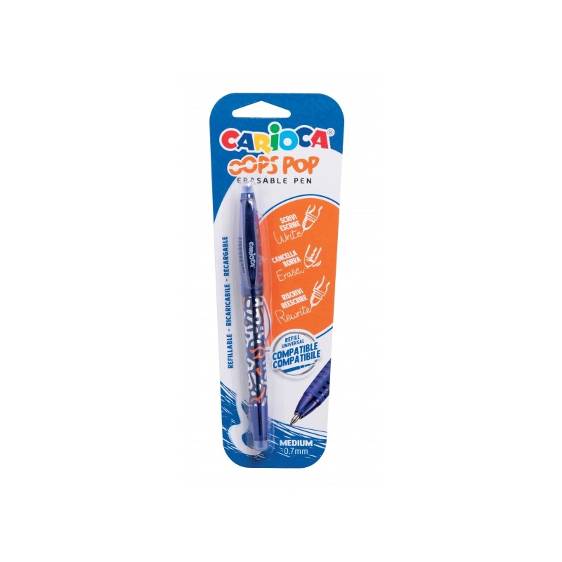 Stylo effaçable bleu 0,7 mm - Carioca Oops Pop - Thermo sensible