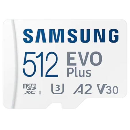 Carte Micro SDXC Samsung EVO Plus 512 Go UHS-I U3 V30 rapide et fiable
