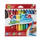 Carioca Jumbo Pack de 24 marqueurs - Corps Maxi Octogonal - Encre Super Lavable - Pointe Verrouillée Maxi 6mm - Capuchon