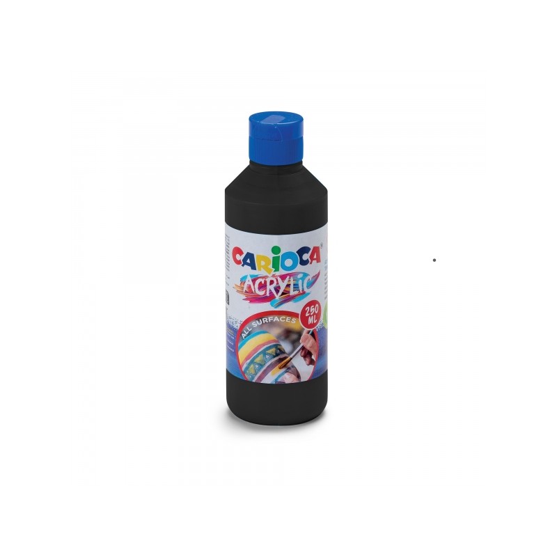 Bouteille de tempera acrylique Carioca - 250 ml - Couleurs vives - Résistant à la lumière - Effet tridimensionnel - Convient à