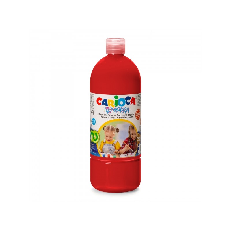 Carioca Tempera Flacon 1000 ml - Couleurs superlavables - Facile à mélanger - Applicable sur matériaux poreux - Haute Opacité