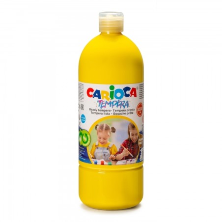 ✅ Carioca Pack de 6 Bouteilles Tempera - 1000 ml - Couleurs Superlavables - Facile à Mélanger - Applicable sur en stock