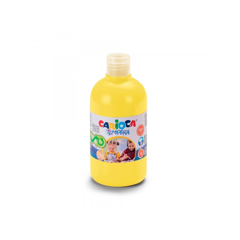 Carioca Tempera Flacon 500 ml - Couleurs superlavables - Facile à mélanger - Applicable sur matériaux poreux - Haute opacité