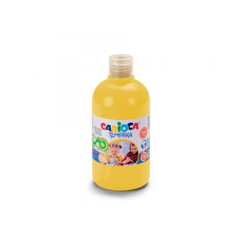 Carioca Tempera Flacon 500 ml - Couleurs superlavables - Facile à mélanger - Applicable sur matériaux poreux - Haute opacité