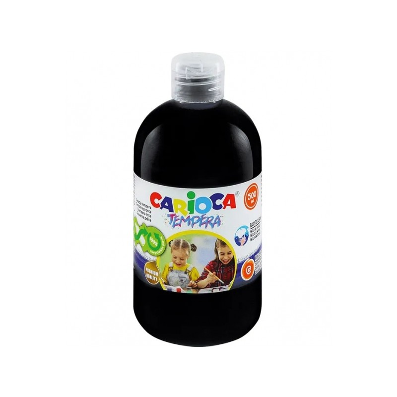 Carioca Tempera Flacon 500 ml - Couleurs superlavables - Facile à mélanger - Applicable sur matériaux poreux - Haute Opacité