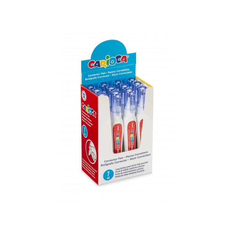 Stylo correcteur blanc pointe métallique Carioca x12 Stylo correcteur blanc pointe métallique Carioca x12