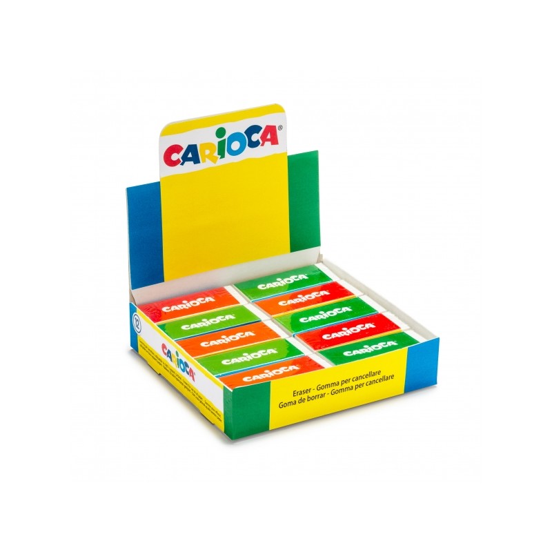 Présentoir Carioca 20 gommes carrées multicolores