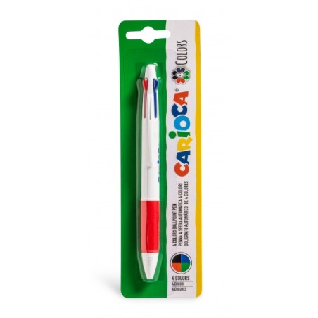 ✅ Stylo à bille Carioca 4 couleurs - Stylo à bille automatique - 4 couleurs dans un seul stylo - Pointe Ø 1 m en stock